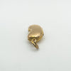 Tactile kidney bean locket in 18ct gold viewed from the reverse with top loop