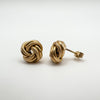 Reverse side of vintage 9ct rose gold knot earrings for pierced ears