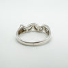 Underside of band and stone mounts in a half hoop design