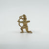 Rear shot of 9ct gold Sagittarius archer pendant showing hallmark and texture