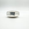 Bottom view of chunky sterling silver perfume bottle pendant showing smooth finish