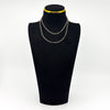 Vintage sterling silver belcher chain necklace shown doubled on a black display bust