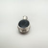 Reversible silver agate fob pendant with dark stone side facing front