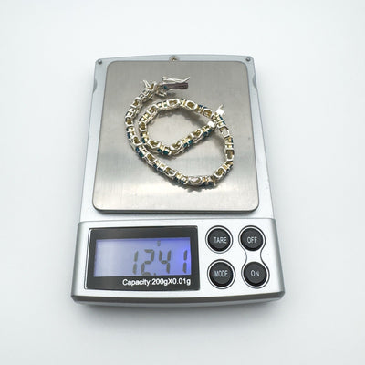 Preloved sterling silver blue CZ bracelet weighing 12.41g