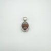 Reversible sterling silver pendant with brown banded agate and full hallmarks