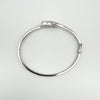 Overhead view of sterling silver bangle with 0.50ct cubic zirconia