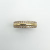 Flat side profile showing gold vermeil band with full circle of CZs