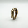 Vermeil eternity band ring shown upright with sparkle on both rows