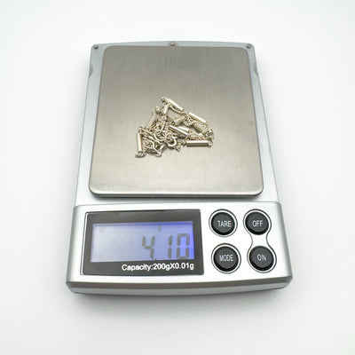 Sterling silver chain necklace on digital scale showing 4.1 grams