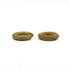 Side detail of chunky vintage 9ct gold mesh hoop earrings with textured finish