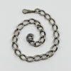Chunky antique sterling silver oval link Albert chain with large dog clip fastening laid flat