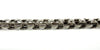 Close-up of the chunky fancy links on the sterling silver Albert chain, showing texture and link shape.