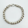 Chunky twisted rope link bracelet in solid sterling silver with lobster clasp