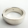 Zoomed-in view of 925 hallmark inside matte sterling silver ring