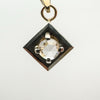 Natural rose cut diamond glowing in platinum claw setting