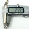Sterling silver curb chain link depth shown as 2.19mm.