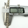 Sterling silver curb chain link width shown as 7.65mm.