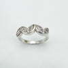 Classic half hoop ring with five clear marquise CZs