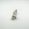 Depth view of sterling silver brooch with Celtic rose and mother of pearl inlay