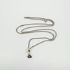 Sterling silver diamond pendant necklace with chain fully extended