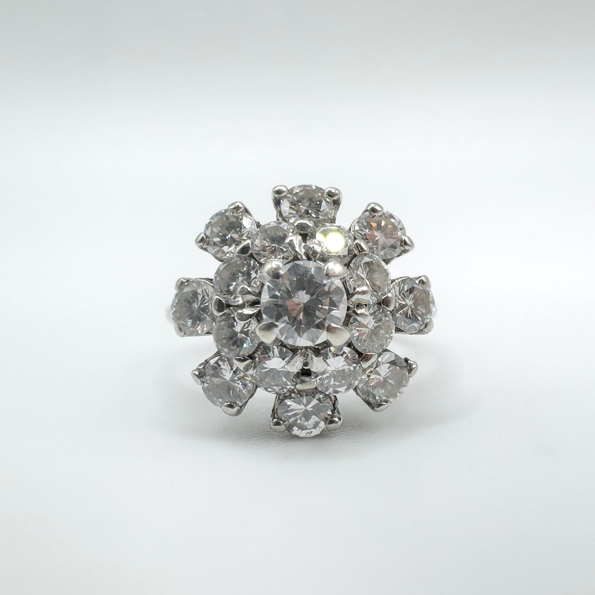 Round brilliant cut diamond ring in a classic setting