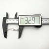 Digital caliper showing 32.9mm length of sterling silver horn pendant charm