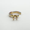 Side view of double 9ct gold hoops on converted horseshoe pendant