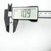Digital calliper showing earring length as 10.9mm