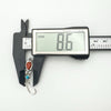 Measuring width of sterling silver drop earring set with coral and turquoise