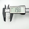 Digital caliper showing J hoop earring height as 19.8mm