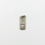 Small vintage sterling silver ingot pendant with bird and leaf engraving to the front.