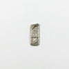 Small vintage sterling silver ingot pendant with bird and leaf engraving to the front.