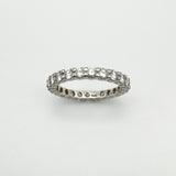Inside of platinum full eternity ring with diamond weight and hallmarks