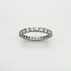 Inside of platinum full eternity ring with diamond weight and hallmarks