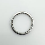 Rear view of vintage white gold eternity ring showing polished band finish