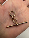 Large Antique 9ct Rose Gold T-Bar Pendant with Bolt Ring Connector
