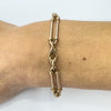 Antique 9ct Rose Gold Trombone and Fetter Link Bracelet 375