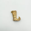 Flat lay of 9ct gold Persian boot charm showing full detail
