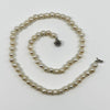 New freshwater baroque pearl necklace with hand knotted pearls and white gold filled clasp