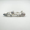 Vintage Celtic Rose brooch with white mother of pearl in sterling silver