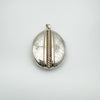 Vintage chunky oval sterling silver locket with foliate engraving and polished finish