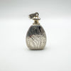 Vintage sterling silver perfume bottle pendant with engraved front design and screw top
