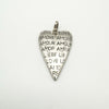 Large sterling silver heart pendant engraved with Amore, Love, Amour