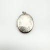 Chunky sterling silver oval locket with foliate engraving, blank central panel
