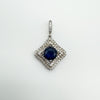 Sterling silver pendant with blue CZ and pavé white CZs