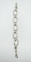 Full length view of adjustable sterling silver oval link bracelet
