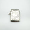 Fully closed antique silver Vesta Case with leaf engraving and shield cartouche