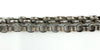 Full length view of the sterling silver Albert chain with T-bar and double dog clips on a white background.