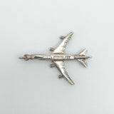 Sterling silver aircraft charm engraved with 'JUMBO JET' on the body