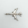 Sterling silver aircraft charm engraved with 'JUMBO JET' on the body
